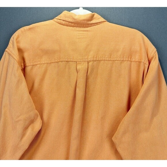 Cinch Shirt Mens Large Orange Button Down Oxford Long Sleeve Western 100% Cotton - Picture 10 of 15